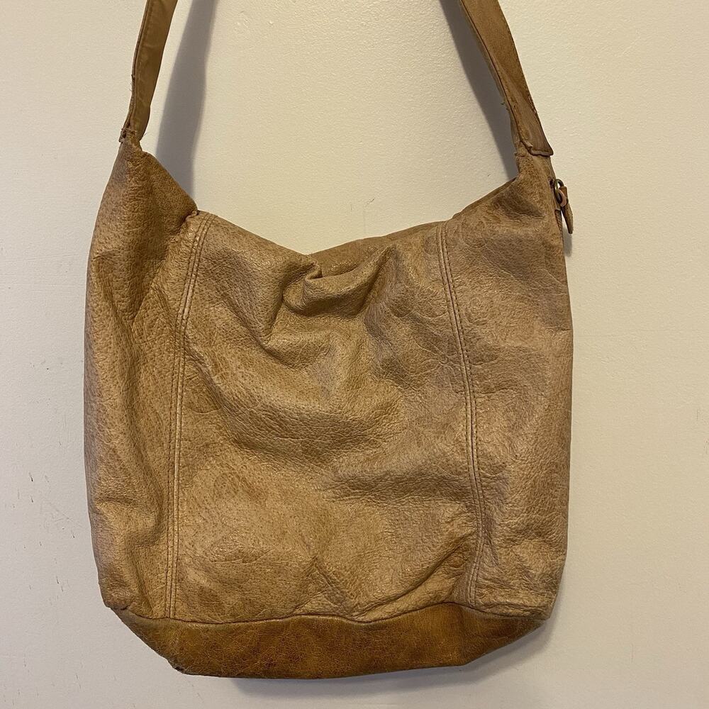 Vintage 90s-Y2K Cherokee Genuine Leather Shoulder Purse Bag Pouch Beige Floral